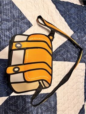 Orange & Cream Cartoon Crossbody Bag-Not Jump from Paper